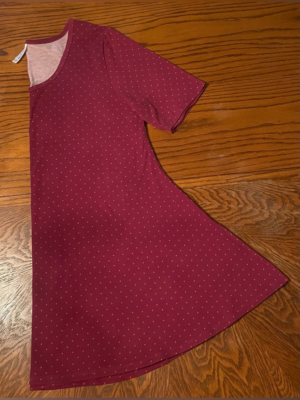 LuLaRoe Perfect T- Berry W/ Pink Polka Dots Size M